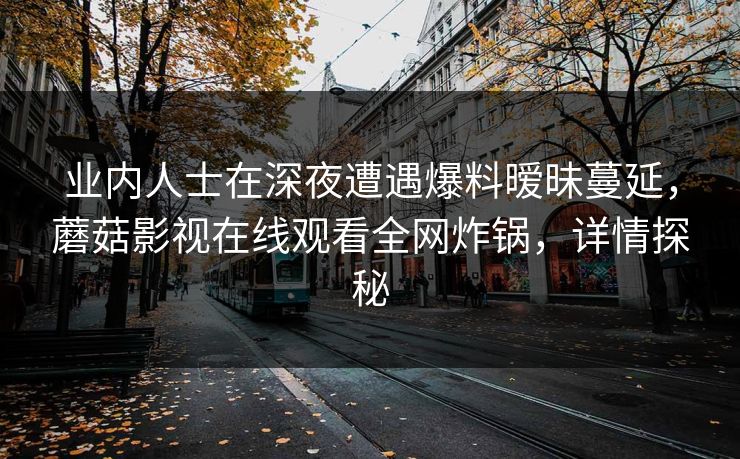 业内人士在深夜遭遇爆料暧昧蔓延，蘑菇影视在线观看全网炸锅，详情探秘