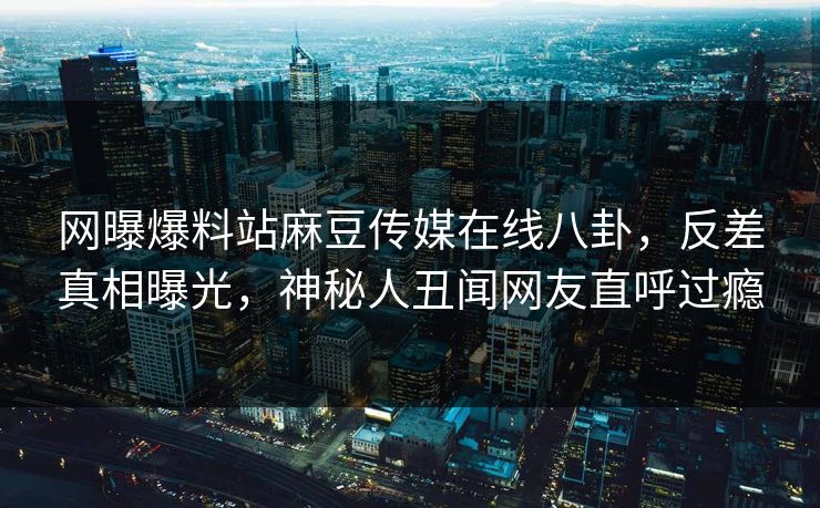网曝爆料站麻豆传媒在线八卦，反差真相曝光，神秘人丑闻网友直呼过瘾